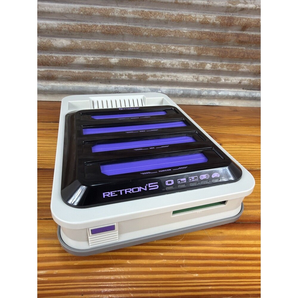 Hyperkin Retron 5 - Console Only (no cords) Grey w/ purple AS IS PARTS or REPAIR
